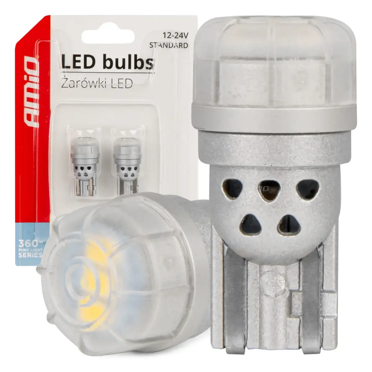 LED bulbs 360 Pure Light Series STANDARD T10 W5W 3x3020 SMD White 12V/24V AMIO-03725