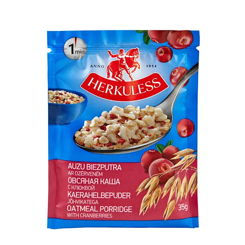 Ātri pagatavojamās putras HERKULESS ar dzērveņu gabaliņiem, 35 g