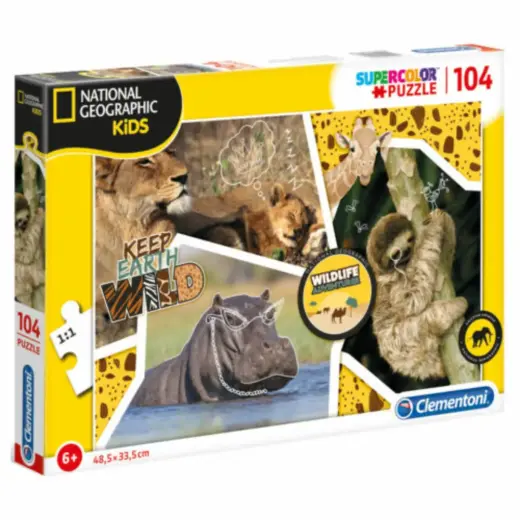 Clementoni, National Geographic Wild, Puzzle, For Boys, 6+ years, 104 pcs