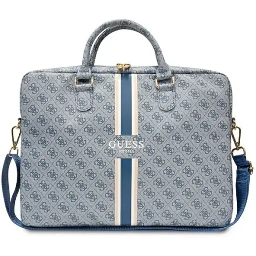 Guess PU 4G Printed Stripes Computer Bag 15|16" Blue