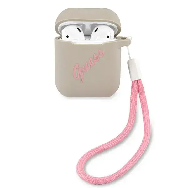 GUACA2LSVSGP Guess Vintage Silicone Case for Airpods 1|2 Grey