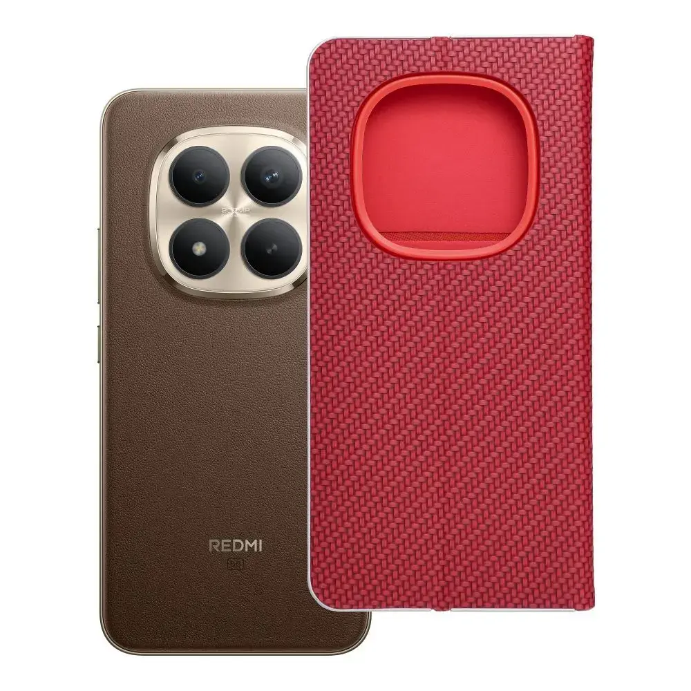 Flip case for Xiaomi Redmi NOTE 15 PRO PLUS 5G Luna Book Carbon red