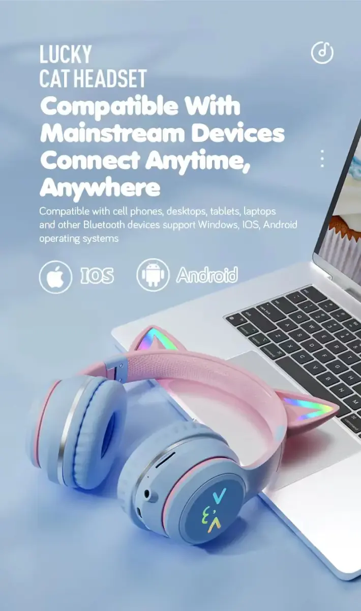 Goodbuy Strange Eyes bezvadu austiņas bērniem | bluetooth 5.1 melnas (Bojāts iepakojums)