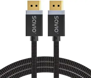 Kabelis Savio DisplayPort Male - DisplayPort Male 3m Black