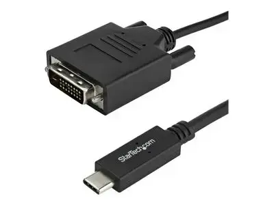 StarTech.com 3.3 ft | 1 m USB-C to DVI Cable - USB Type-C Video Adapter Cable - 1920 x 1200 - Black (CDP2DVIMM1MB) - external video adapter