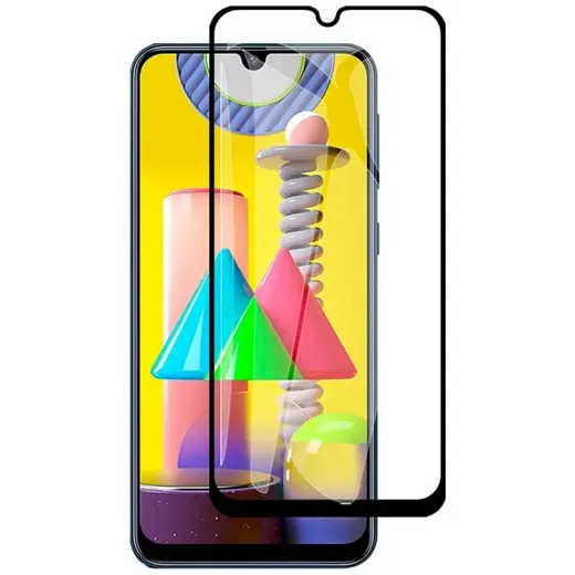 Защитное закаленное стекло Fusion Full Glue 5D для телефона Samsung Galaxy M31S, черное.