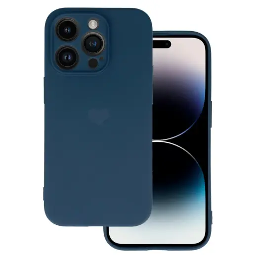 Vennus Silicone Heart Case for Iphone 13 Pro Max design 1 navy