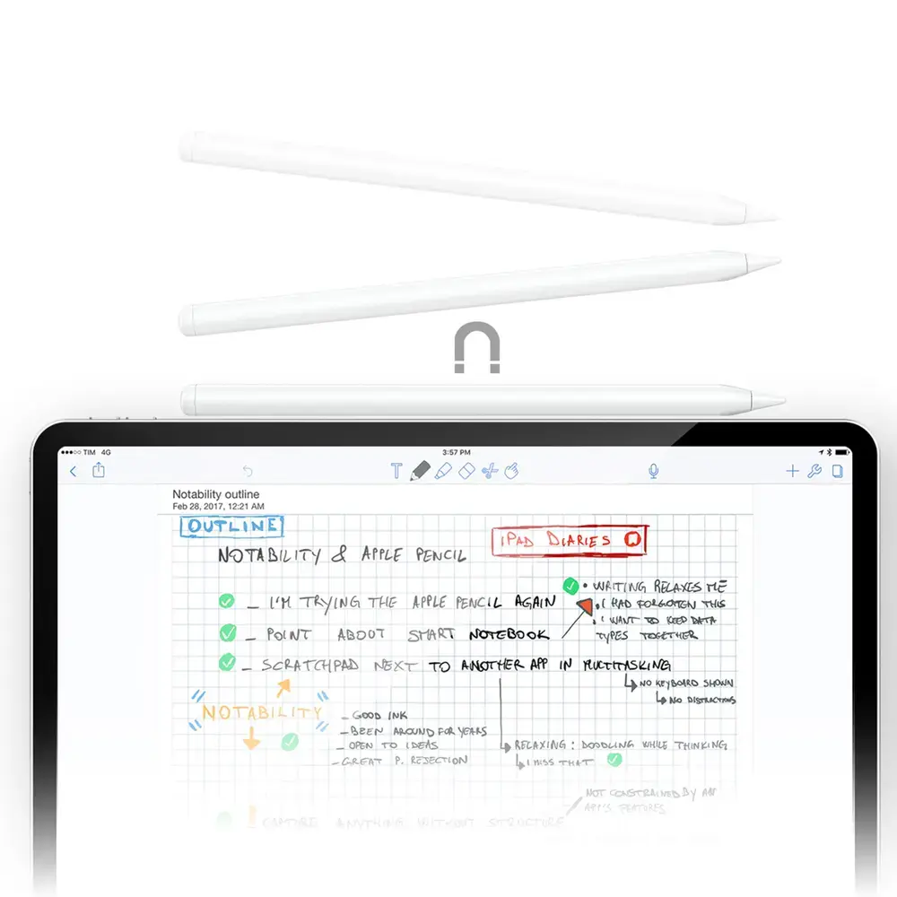 Acefast V1 Universal Capacitive Stylus with 2 Interchangeable Tips - White