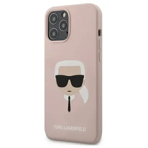 KLHCP12LSLKHLP Karl Lagerfeld Head Silicone Cover for iPhone 12 Pro Max 6.7 Light Pink