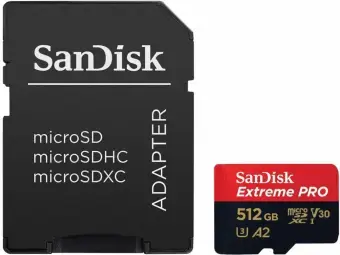 Atmiņas karte Sandisk Extreme PRO microSDXC 512GB + SD Adapter