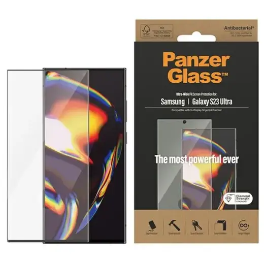 PanzerGlass Ultra-Wide fit tempered glass for phone Samsung Galaxy S23 Ultra