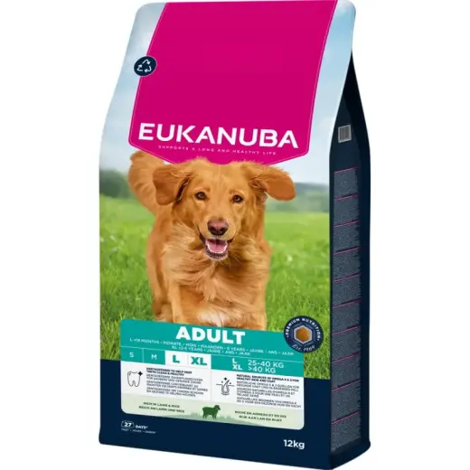 Sausa barība suņiem - Eukanuba Adult Large Lamb and Rice, 12 kg