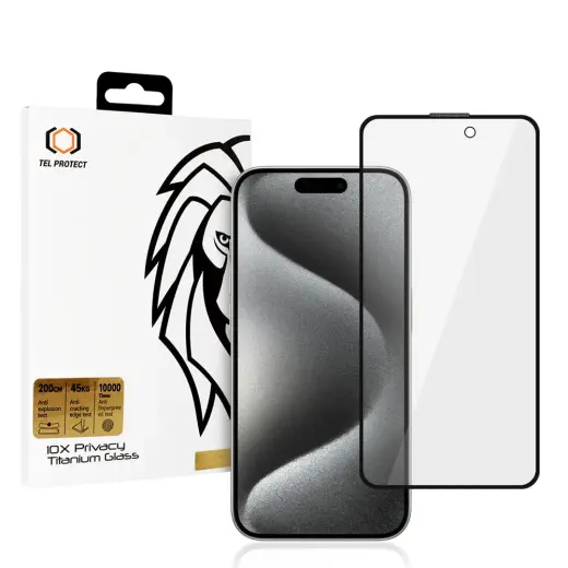 Tempered glass Tel Protect 10X Privacy Titanium for Iphone 16 Pro/17