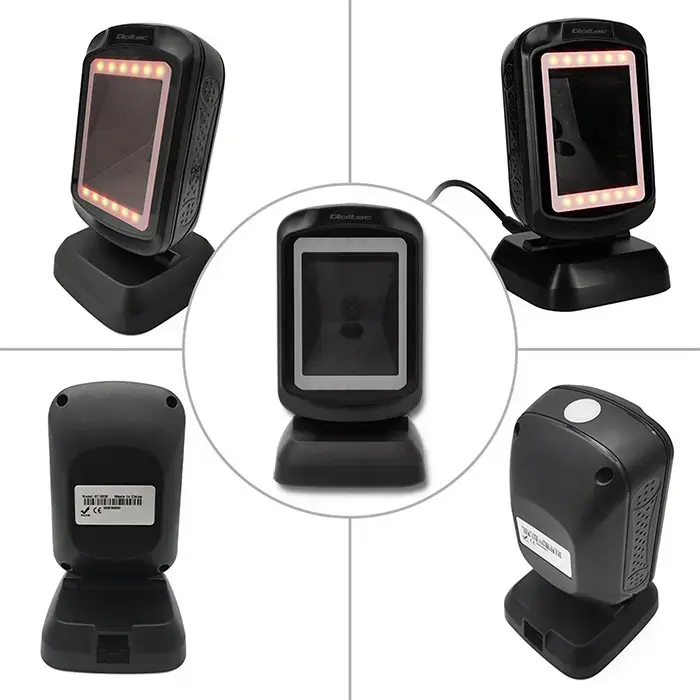 Qoltec Stationary barcode reader and QR code scanner | 1D 2D | USB | Fast