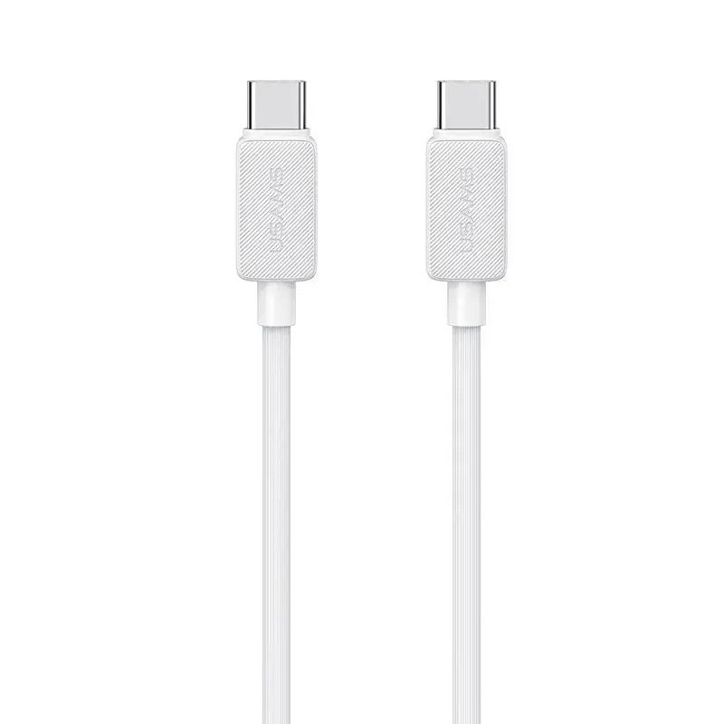 USAMS US-SJ696 datu pārraides un uzlādes vads | USB-C uz USB-C | 60W | 2m | balts