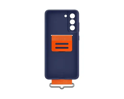 EF-GG990TNE Samsung silicone phone cover with strap for Galaxy S21 FE blue