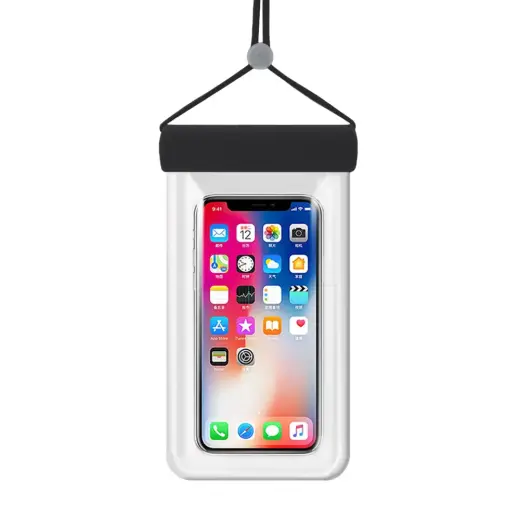 Waterproof case for phones up to 6.7" for the pool, beach, kayak, seaside - black