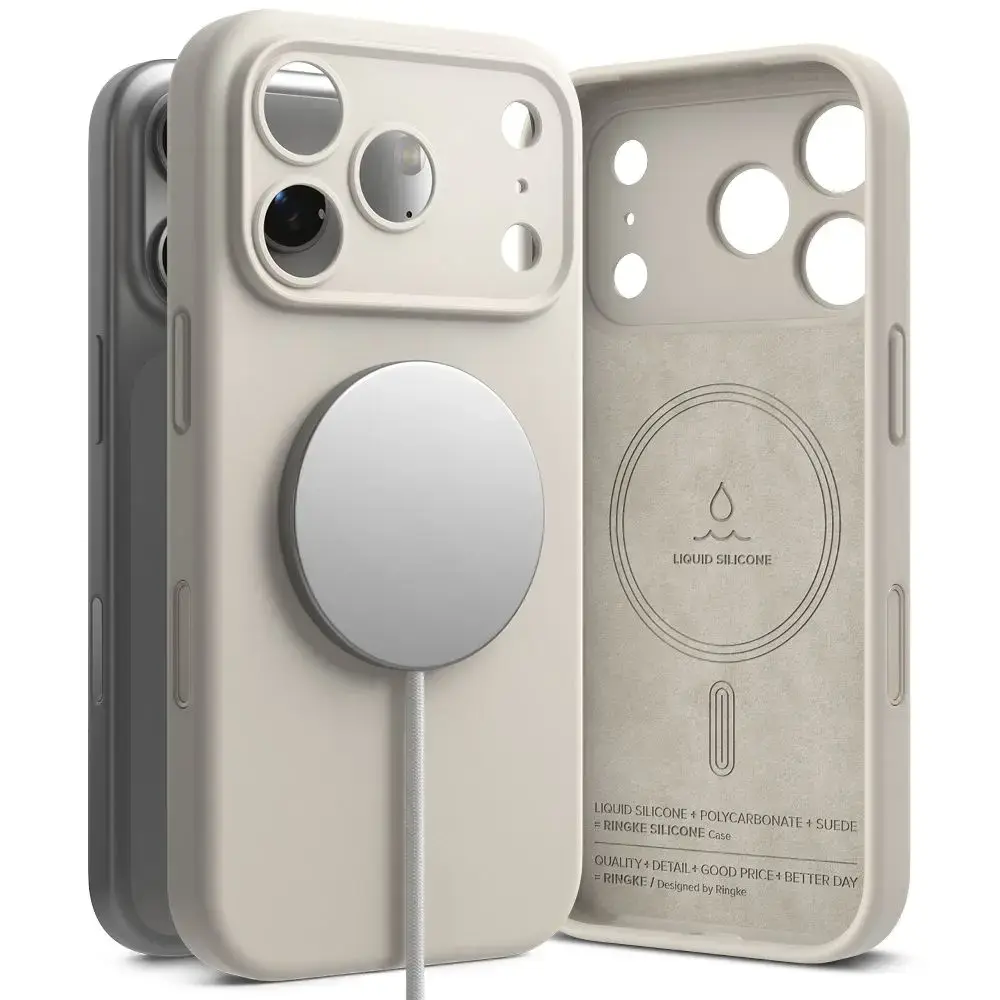 Ringke Silicone Magnetic MagSafe Case for iPhone 17 Pro - Beige