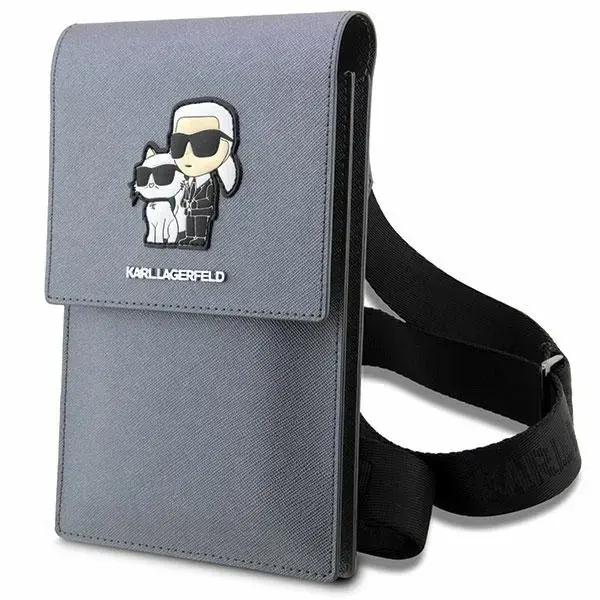Karl Lagerfeld Torebka KLWBSAKCPMG srebrny|silver Saffiano Karl & Choupette