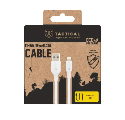 Tactical Stitch Thread duomenų perdavimo ir įkrovimo laidas | USB-A į Lightning | 2m | baltas