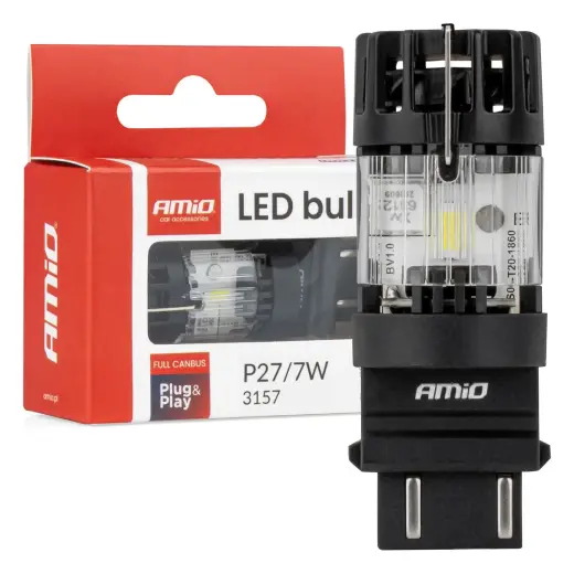 LED bulb LumiTec 3157 P27/7W 12V FULL CANBUS white 1 pc AMIO-04691