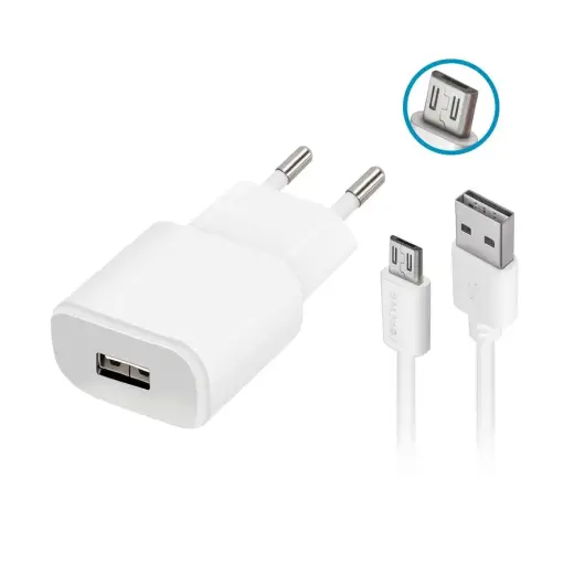 Forever TC-01 tīkla lādētājs | 10W | USB-A | Micro USB vads komplektā | balts