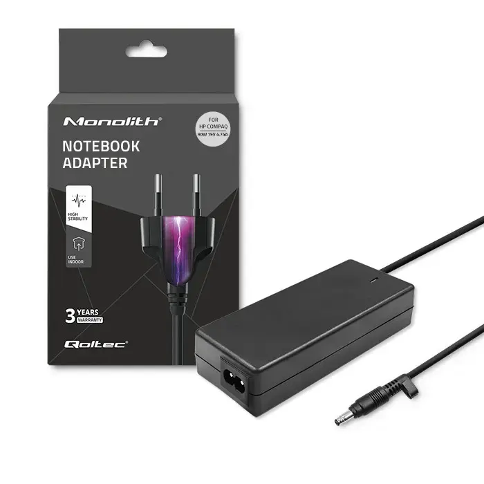 Qoltec Power adapter for laptop HP Compaq 90W | 19V | 4.74A | 4.8*1.7 | +power cable