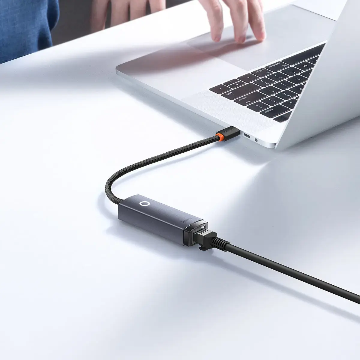 Baseus Lite Series USB-C to RJ45 network adapter, 100Mbps (gray)