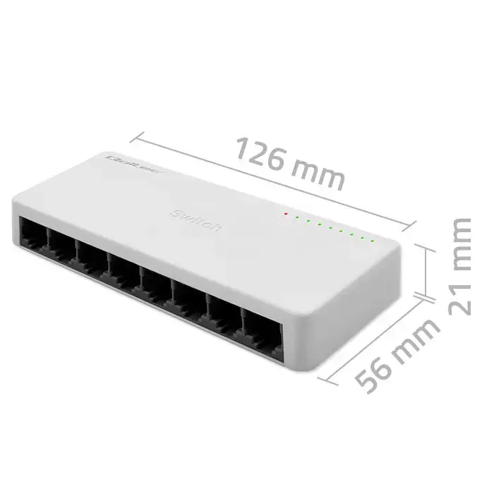 Qoltec Network SWITCH | 8 x RJ45 port | 100Mbps | Fast Ethernet | LAN
