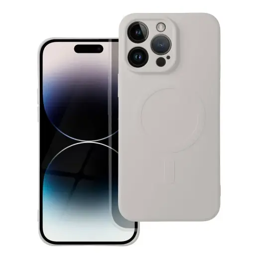 SILICONE MAG COVER telefono dėklas su MagSafe palaikymu iPhone 17 Pro pilkas