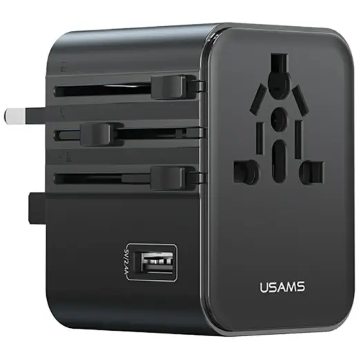USAMS CC308 travel charger | 17W | 2x USB-C | black