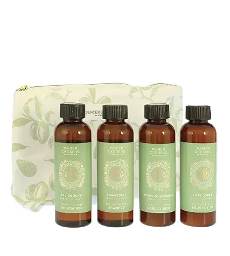 Panier Des Sens Soothing Almond gift set shower gel 70 ml + shampoo 70 ml + conditioner 70 ml + body lotion 70 ml