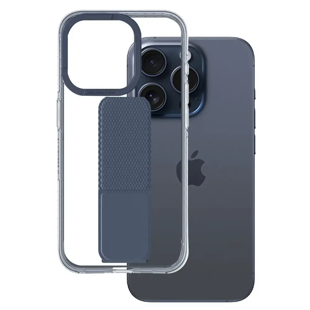 Amazing Thing Titan Pro Holder Case 10FT IP156.1PTHBU for Iphone 15 Pro navy with stand