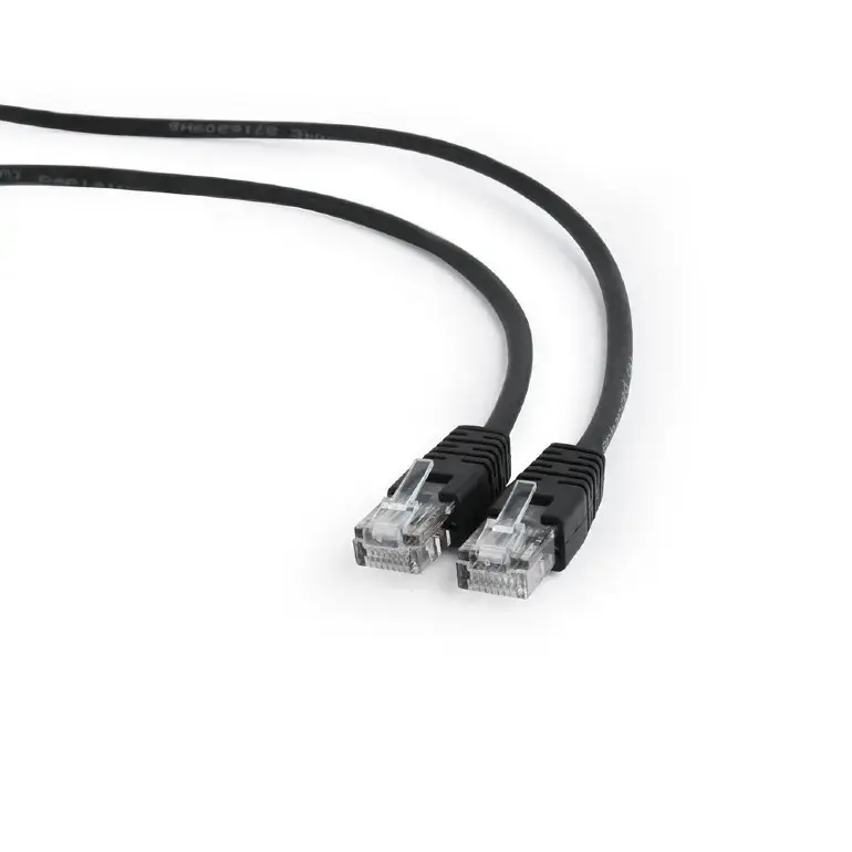 Patch cord cat. 5E molded strain relief 50u" plugs, 1 m, Black