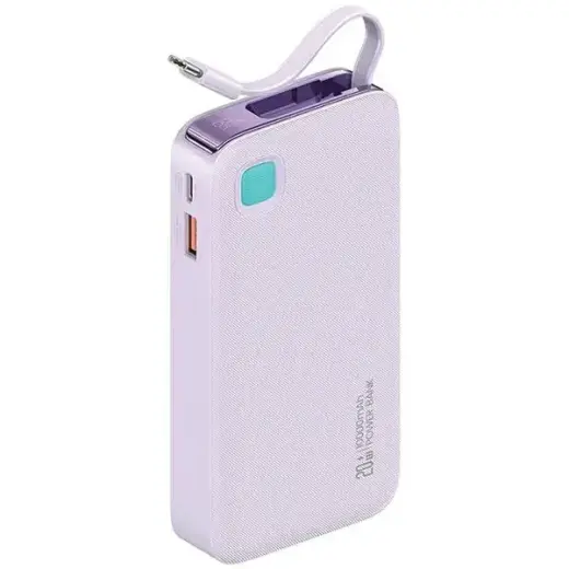 USAMS XY Series ārējais akumulators (powerbank) | 10000 mAh | 20W | USB-C | violets