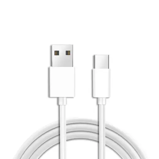 Cable - USB to Type C - long Type C plug 8mm WHITE