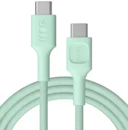 Green Cell PowerStream datu pārraides un uzlādes vads | USB-C uz USB-C | 100W | 0.3m | zaļš