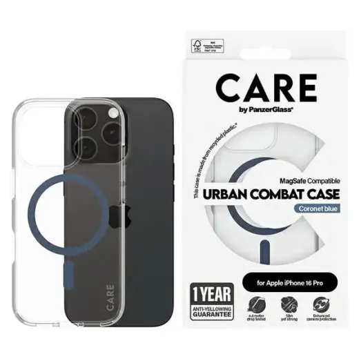 CARE by PanzerGlass Flagship Case iPhone 16 Pro 6,3" niebieski|blue MagSafe 1366