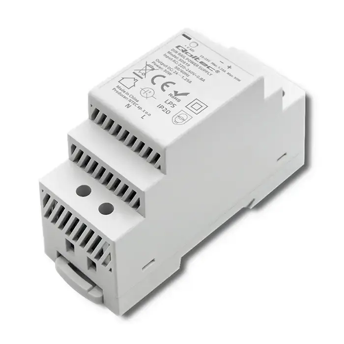 Qoltec DIN rail power supply | 30W | 24V | 1.25A | Gray