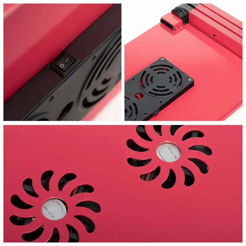 Desk for laptop uniwersal adjustable with cooling YL-803 red