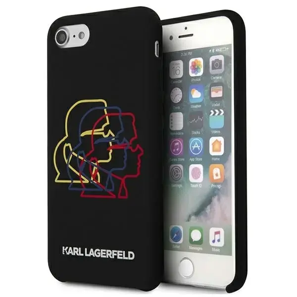 Karl Lagerfeld KLHCI8SLGKBK iPhone 7|8  |SE 2020| SE 2022 hardcase czarny|black Silicone Triple Heads