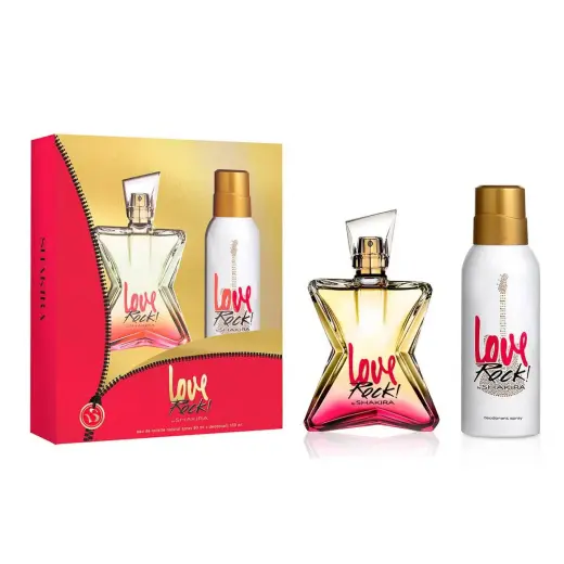 Set Shakira: Love Rock, Eau De Toilette, For Women, 80 ml + Love Rock, Floral, Deodorant Spray, Unisex, 150 ml