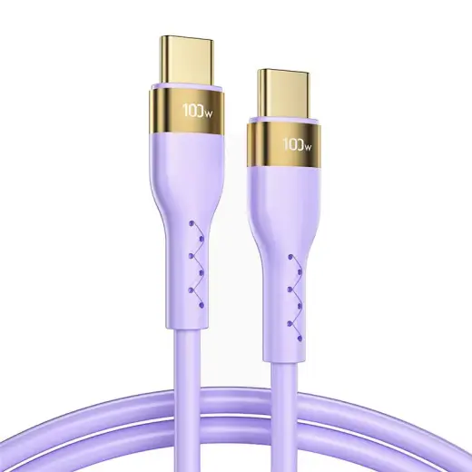 Joyroom Liquid Silicone USB Type C - USB Type C charging | data cable PD 100W 1.2m purple (S-1250N18-10)