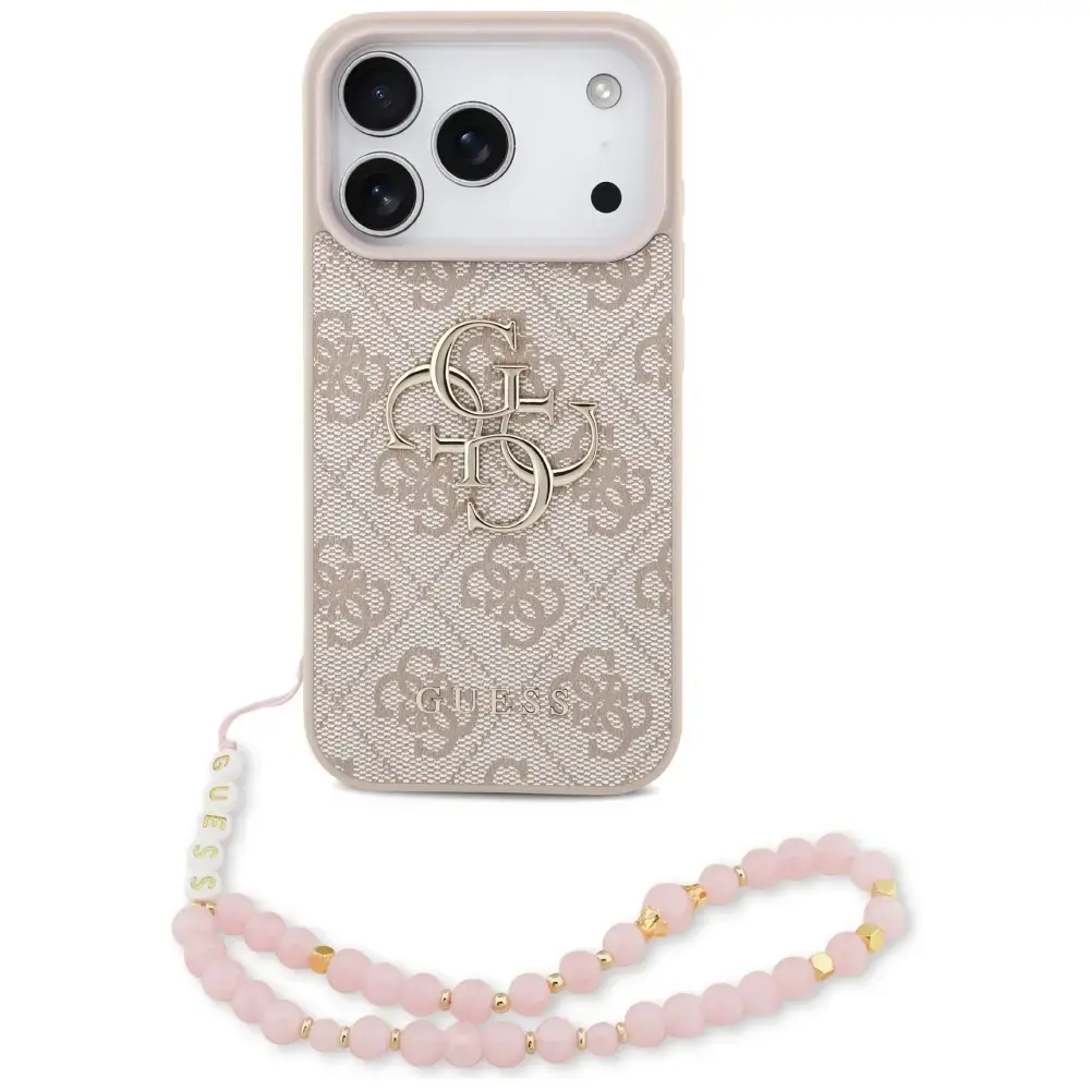 Guess 4G Strap maciņš telefonam iPhone 17 Pro rozā