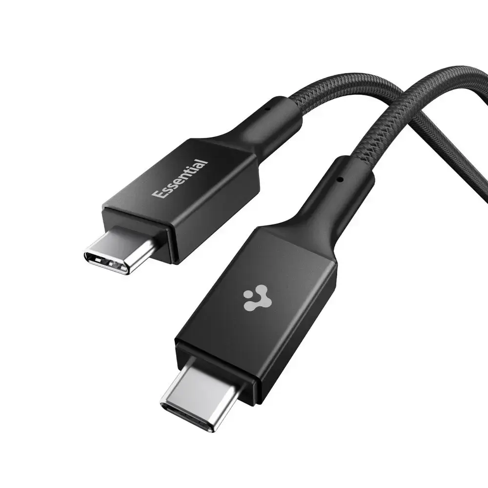SPIGEN EB24015CC datu pārraides un uzlādes vads | USB-C uz USB-C | PD | 240W | 1.5m | melns