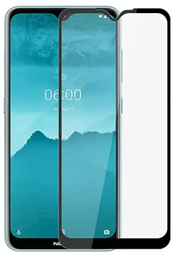 Fusion Full Glue 5D Tempered Glass Aizsargstikls Pilnam Ekrānam Nokia 2.3 Melns