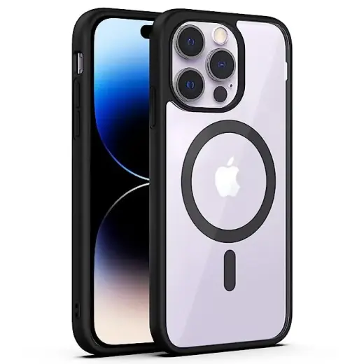 Fusion MagSafe Matt protect silicone case for Apple iPhone 15 black
