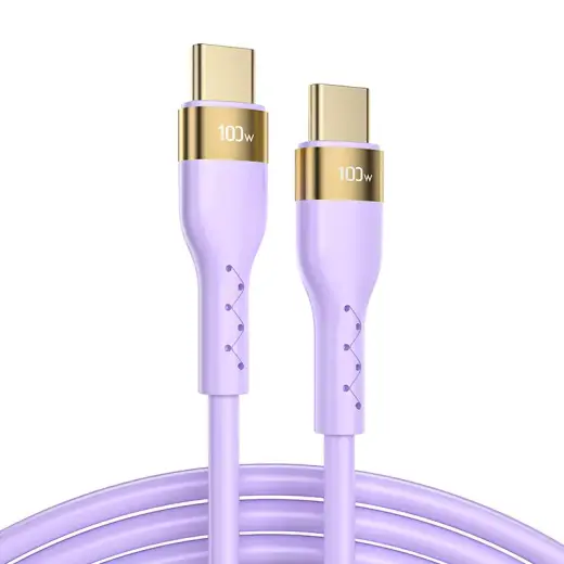 Joyroom Liquid Silicone USB Type C - USB Type C charging | data cable PD 100W 2m purple (S-2050N18-10)