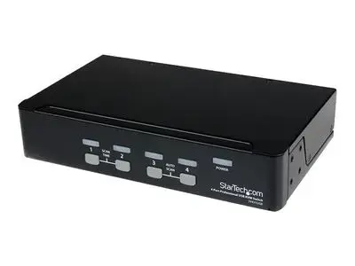 StarTech.com 4 Port Professional VGA USB KVM Switch with Hub - 1U Rack-mountable KVM Switch (SV431USB) - KVM switch - 4 ports