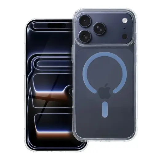 Drop Glue Colorful Ring telefono dėklas su stovu ir MagSafe palaikymu iPhone 17 Pro Max mėlynas